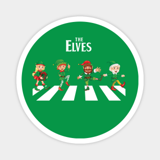 Christmas Elves Abbey Road Parody Magnet
